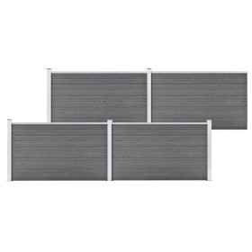 Gray WPC garden fence 699x106 cm by , fence panels - Ref: Foro24-3053249, Price: 709,31 €, Discount: %