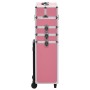 Maletín trolley de maquillaje de aluminio rosa de vidaXL, Neceseres - Ref: Foro24-91816, Precio: 103,99 €, Descuento: %