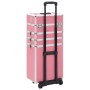 Maletín trolley de maquillaje de aluminio rosa de vidaXL, Neceseres - Ref: Foro24-91816, Precio: 103,99 €, Descuento: %