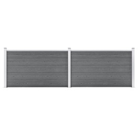 Gray WPC garden fence 353x106 cm by , fence panels - Ref: Foro24-3053247, Price: 380,99 €, Discount: %