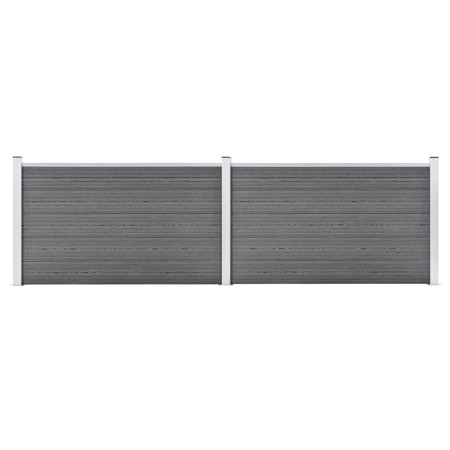 Gray WPC garden fence 353x106 cm by , fence panels - Ref: Foro24-3053247, Price: 379,76 €, Discount: %