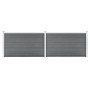 Gray WPC garden fence 353x106 cm by , fence panels - Ref: Foro24-3053247, Price: 379,76 €, Discount: %