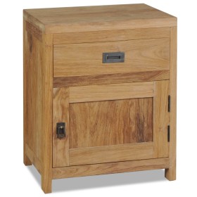 Mesita de noche de madera de teca maciza 40x30x50 cm de vidaXL, Mesitas de noche - Ref: Foro24-244484, Precio: 123,58 €, Desc...