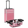 Maletín trolley de maquillaje de aluminio rosa de vidaXL, Neceseres - Ref: Foro24-91816, Precio: 103,99 €, Descuento: %