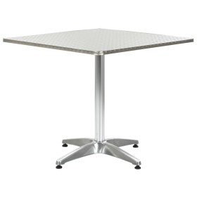 Silver aluminum garden table 80x80x70 cm by , Garden tables - Ref: Foro24-48716, Price: 170,99 €, Discount: %