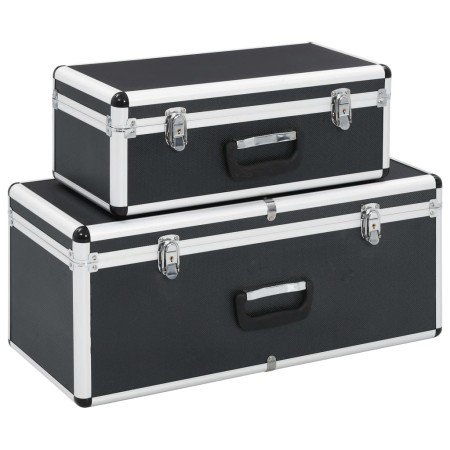 Storage boxes 2 units black aluminum by vidaXL, Toolboxes - Ref: Foro24-91851, Price: 111,89 €, Discount: %