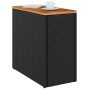 Mesa auxiliar jardín tapa madera ratán PE negro 58x27,5x55 cm de , Mesas de jardín - Ref: Foro24-365983, Precio: 62,92 €, Des...