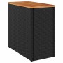 Mesa auxiliar jardín tapa madera ratán PE negro 58x27,5x55 cm de , Mesas de jardín - Ref: Foro24-365983, Precio: 62,92 €, Des...