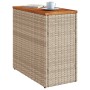 Mesa auxiliar jardín tapa madera ratán PE beige 58x27,5x55 cm de , Mesas de jardín - Ref: Foro24-366072, Precio: 56,99 €, Des...