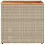 Mesa auxiliar jardín tapa madera ratán PE beige 58x27,5x55 cm de , Mesas de jardín - Ref: Foro24-366072, Precio: 56,99 €, Des...