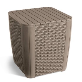 Keter Luzon garden side table round wicker cappuccino color by , Garden tables - Ref: Foro24-408950, Price: 54,99 €, Discount: %