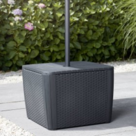 Keter Luzon Plus garden side table with umbrella hole graphite by , Garden tables - Ref: Foro24-428408, Price: 92,31 €, Disco...