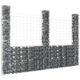 U-shaped gabion basket with 3 iron posts measuring 260x20x200 cm. by , fence panels - Ref: Foro24-151290, Price: 119,56 €, Di...