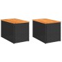 Garden side tables 2 pcs rattan wood black 55x34x37cm by , Garden tables - Ref: Foro24-365980, Price: 65,49 €, Discount: %