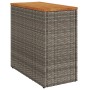 Mesa auxiliar jardín tapa madera ratán PE gris 58x27,5x55 cm de , Mesas de jardín - Ref: Foro24-366134, Precio: 56,40 €, Desc...