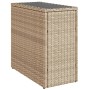 Beistelltisch Gartenplatte Glas Rattan PE beige 58x27,5x55 cm von , Gartentische - Ref: Foro24-366071, Preis: 81,48 €, Rabatt: %