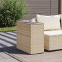 Mesa auxiliar jardín tapa vidrio ratán PE beige 58x27,5x55 cm de , Mesas de jardín - Ref: Foro24-366071, Precio: 81,48 €, Des...