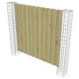 Garden gabion posts 2 pcs galvanized steel 20x20x190 cm by , fence panels - Ref: Foro24-146486, Price: 82,47 €, Discount: %