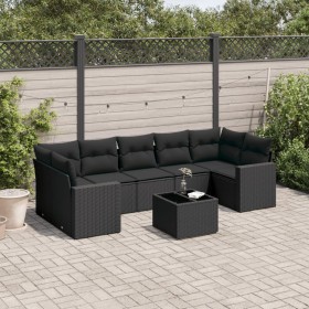 Set aus 8-teiligen Gartensofas und Kissen Kunstrattan schwarz von , Gartensets - Ref: Foro24-3218725, Preis: 534,11 €, Rabatt: %