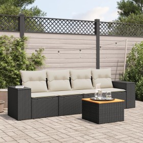 5-teiliges Gartenmöbel-Set und Kissen aus synthetischem Rattan schwarz von , Gartensets - Ref: Foro24-3225321, Preis: 324,99 ...