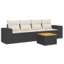 Set de muebles de jardín 5 pzas y cojines ratán sintético negro de , Conjuntos de jardín - Ref: Foro24-3225321, Precio: 324,9...