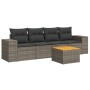 Garden sofa set with 5-piece synthetic rattan gray cushions by , Garden sets - Ref: Foro24-3257656, Price: 346,39 €, Discount: %