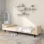 Sofá cama de 2 plazas con dos almohadas tela color crema de , Sofás - Ref: Foro24-375836, Precio: 252,67 €, Descuento: %