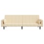 Sofá cama de 2 plazas con dos almohadas tela color crema de , Sofás - Ref: Foro24-375836, Precio: 252,67 €, Descuento: %