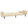 Sofá cama de 2 plazas con dos almohadas tela color crema de , Sofás - Ref: Foro24-375836, Precio: 252,67 €, Descuento: %