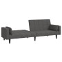 Sofá cama de 2 plazas con dos almohadas tela gris oscuro de , Sofás - Ref: Foro24-375834, Precio: 257,97 €, Descuento: %