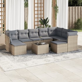 Set Gartensofas mit beigen Kissen 10 Stück synthetisches Rattan von , Gartensets - Ref: Foro24-3218579, Preis: 612,99 €, Raba...