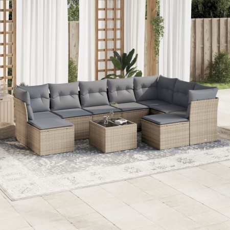 Garden sofa set with beige cushions, 10 pieces, made of synthetic rattan. by , Garden sets - Ref: Foro24-3218579, Price: 626,...