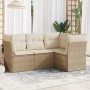 Set Gartensofas mit Kissen 4 Stück synthetisches Rattan beige von , Gartensets - Ref: Foro24-3217578, Preis: 377,13 €, Rabatt: %