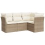 Set Gartensofas mit Kissen 4 Stück synthetisches Rattan beige von , Gartensets - Ref: Foro24-3217578, Preis: 377,13 €, Rabatt: %