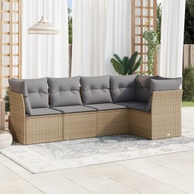 Garden sofa set with 5-piece synthetic rattan beige cushions by , Garden sets - Ref: Foro24-3217599, Price: 338,18 €, Discoun...