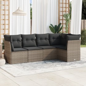 Garden sofa set with 5-piece synthetic rattan gray cushions by , Garden sets - Ref: Foro24-3217600, Price: 326,99 €, Discount: %