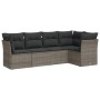 Garden sofa set with 5-piece synthetic rattan gray cushions by , Garden sets - Ref: Foro24-3217600, Price: 326,49 €, Discount: %