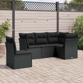 5-teiliges Gartenmöbel-Set und Kissen aus synthetischem Rattan schwarz von , Gartensets - Ref: Foro24-3217635, Preis: 320,69 ...