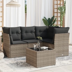 Garden sofa set with 5-piece synthetic rattan gray cushions by , Garden sets - Ref: Foro24-3217590, Price: 340,80 €, Discount: %