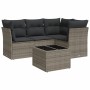 Garden sofa set with 5-piece synthetic rattan gray cushions by , Garden sets - Ref: Foro24-3217590, Price: 340,99 €, Discount: %