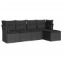 Set de muebles de jardín 5 pzas y cojines ratán sintético negro de , Conjuntos de jardín - Ref: Foro24-3249394, Precio: 331,8...