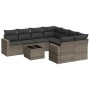 Garden furniture set 9 pieces and gray synthetic rattan cushions by , Garden sets - Ref: Foro24-3218750, Price: 608,30 €, Dis...