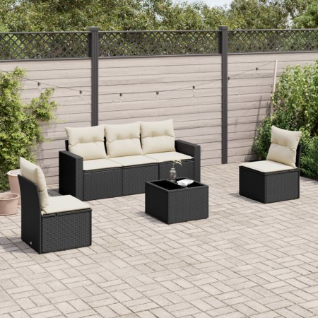 6-piece garden sofa set with black synthetic rattan cushions by , Garden sets - Ref: Foro24-3218786, Price: 373,25 €, Discoun...