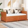 Wax brown solid pine wood sofa bed 100x200 cm by , Beds and slatted bases - Ref: Foro24-844437, Price: 261,38 €, Discount: %