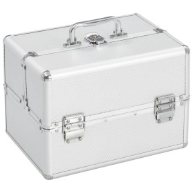 Silver aluminum makeup case 22x30x21 cm by vidaXL, toiletry bags - Ref: Foro24-91828, Price: 39,46 €, Discount: %