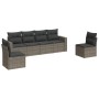 Set de muebles de jardín 6 pzas y cojines ratán sintético gris de , Conjuntos de jardín - Ref: Foro24-3218800, Precio: 397,07...