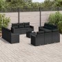 Garden sofa set with 13-piece black synthetic rattan cushions by , Garden sets - Ref: Foro24-3218765, Price: 886,29 €, Discou...