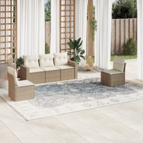 Gartensofa-Set mit Kissen, 5-teilig, beiges synthetisches Rattan von , Gartensets - Ref: Foro24-3218778, Preis: 386,84 €, Rab...