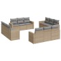 Garden sofa set 12 pieces and brown synthetic rattan cushions by , Garden sets - Ref: Foro24-3218759, Price: 942,95 €, Discou...