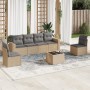 Set of 7-piece garden sofas and beige synthetic rattan cushions by , Garden sets - Ref: Foro24-3218809, Price: 456,93 €, Disc...